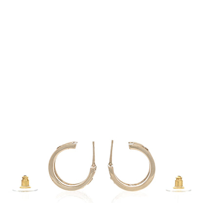 Chanel Metal Crystal Bow-tiful CC Hoop Earrings Gold 3 of 6