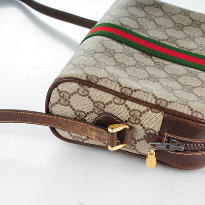 Gucci Coated Canvas Monogram Web Small Shoulder Bag Dark Brown 6 of 10
