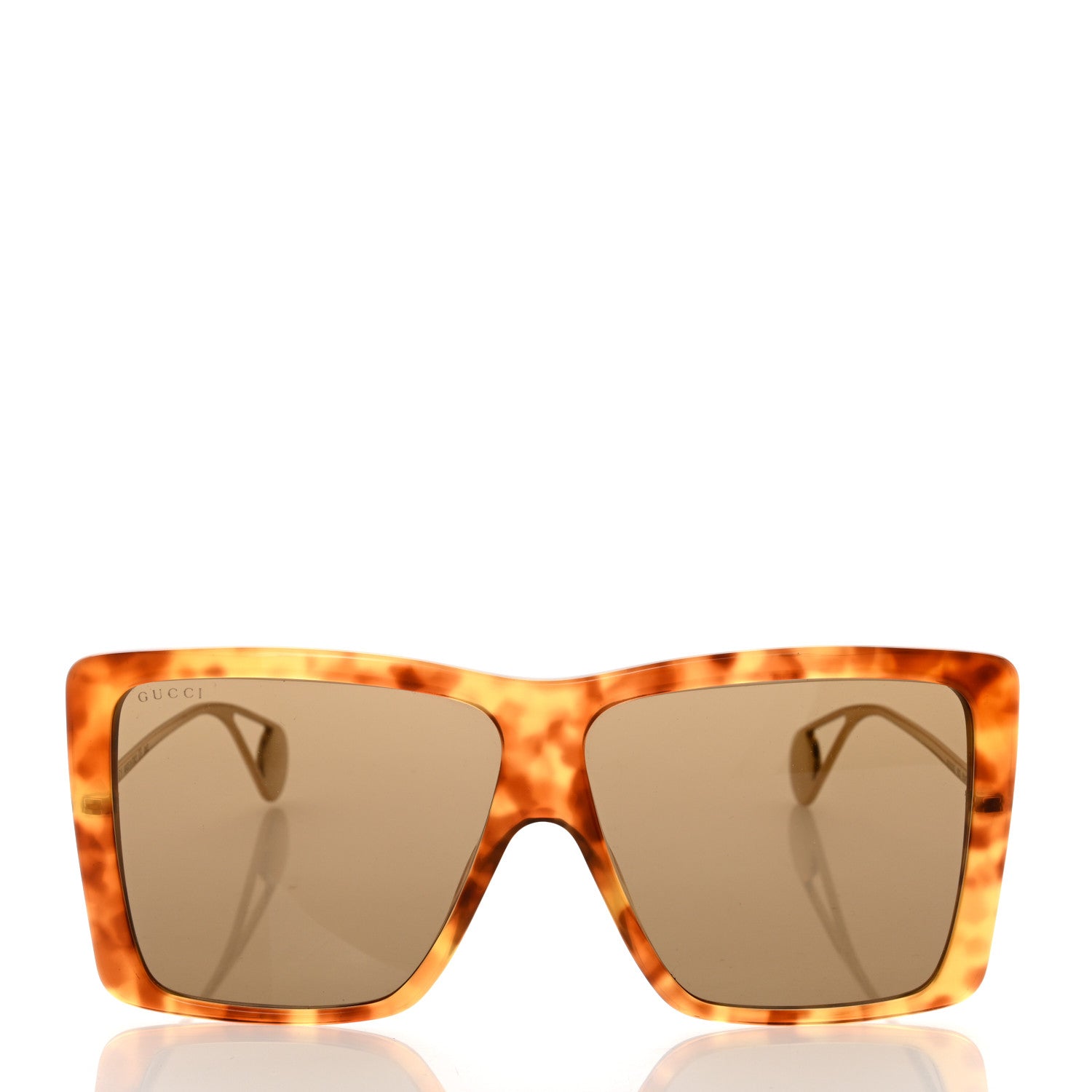 Gucci Acetate Oversize Square Frame GG0434S Sunglasses Havana Yellow 2 of 8