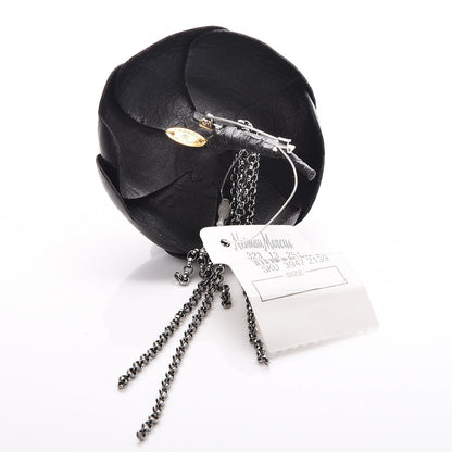 Chanel Calfskin Camellia Brooch Black 3 of 5