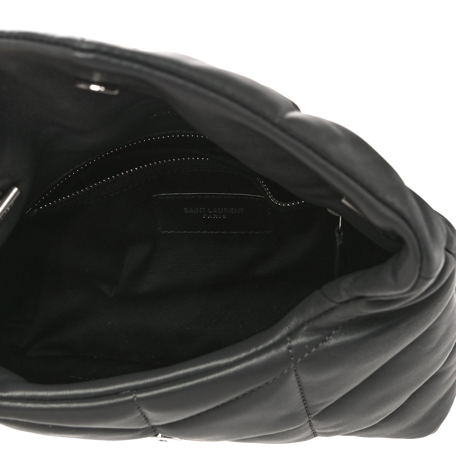 Saint Laurent Lambskin Quilted Toy Loulou Puffer Monogram Chain Satchel Storm 5 of 10
