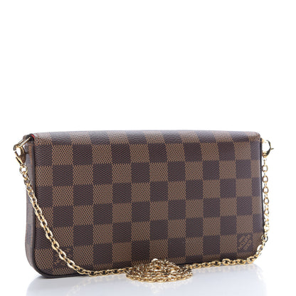 Louis Vuitton Damier Ebene Pochette Felicie Chain Wallet 3 of 10