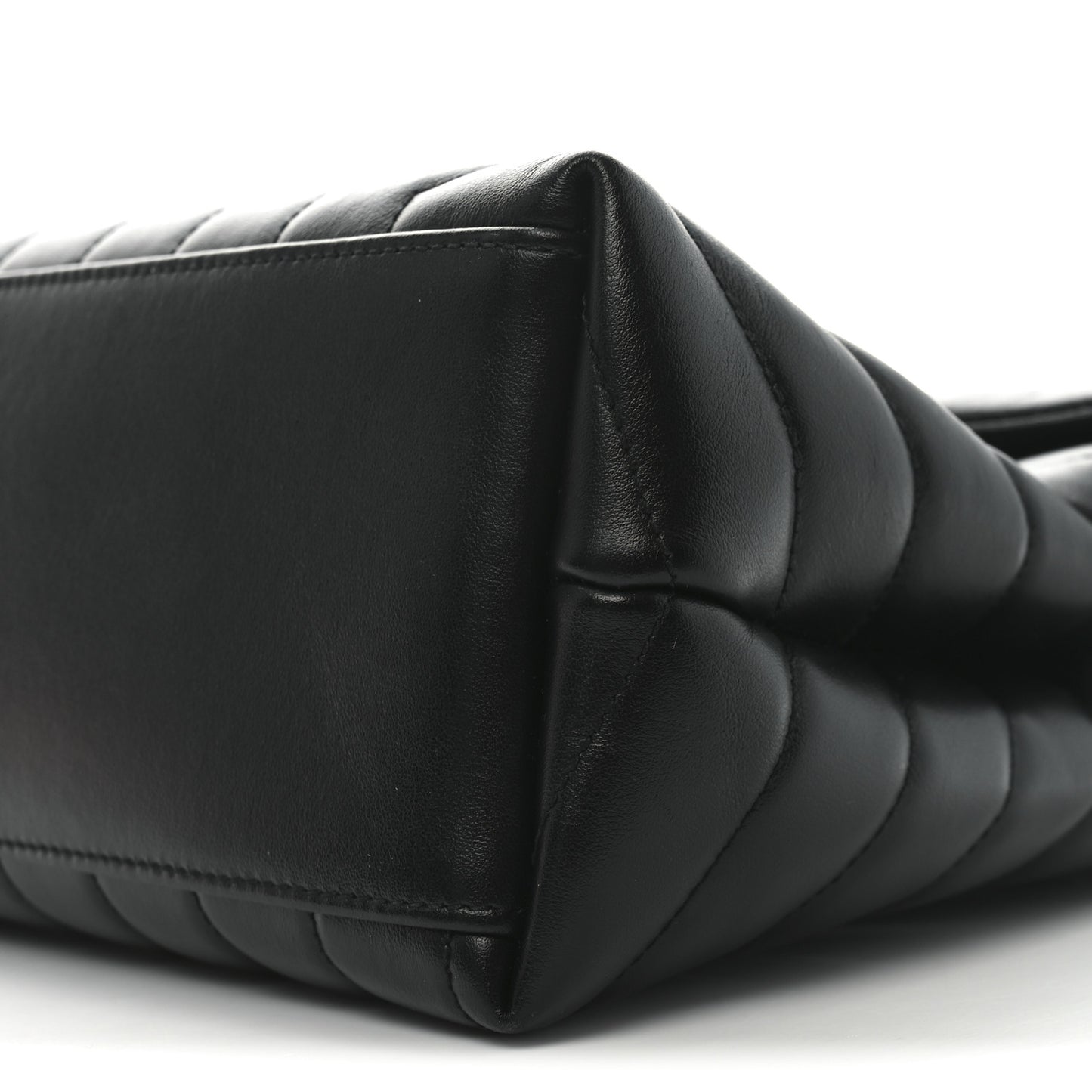 Calfskin Y Quilted Monogram Medium Loulou Chain Satchel Black