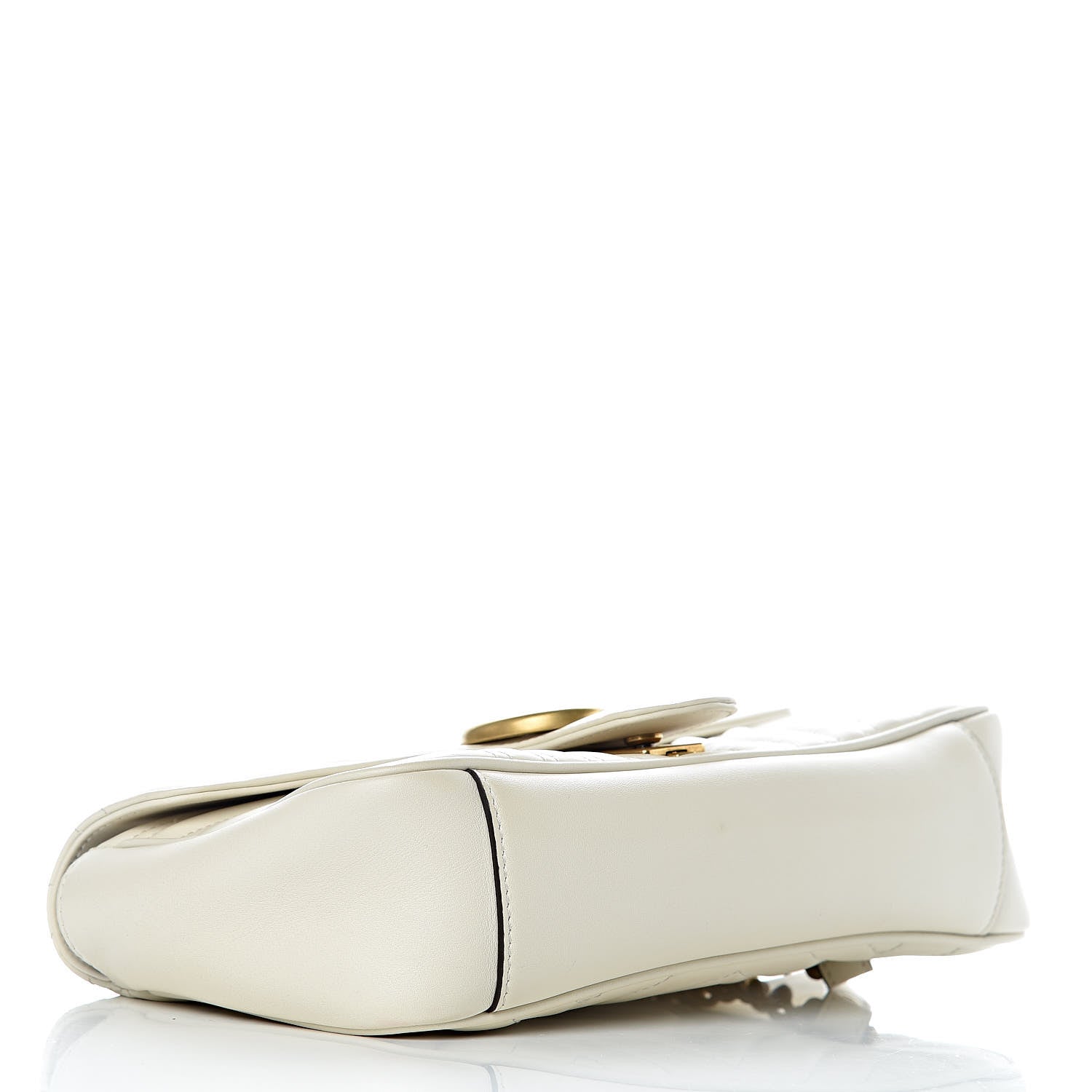 Gucci Calfskin Matelasse Small GG Marmont Shoulder Bag White 4 of 13