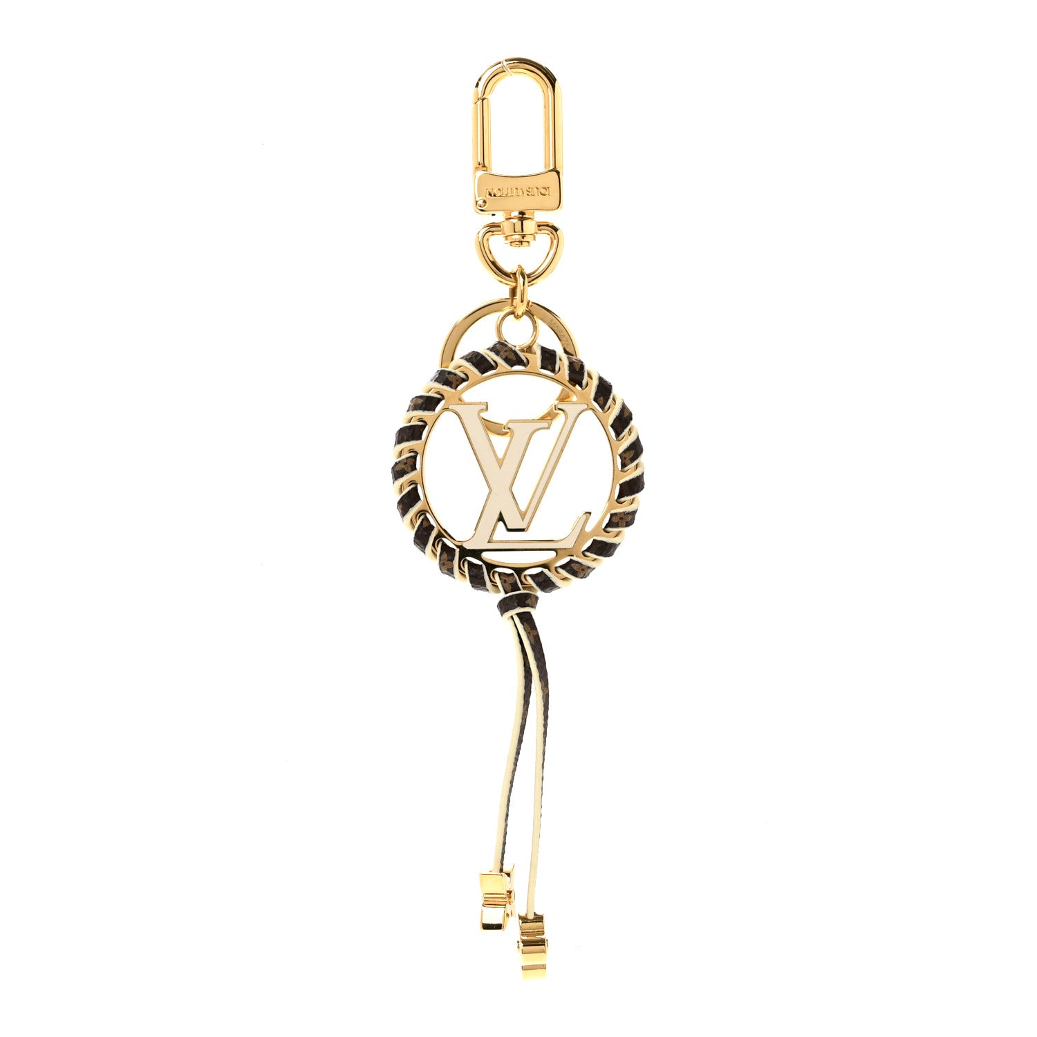 Louis Vuitton Metal Monogram Lambskin Enamel Very Bag Charm Key Holder White 1 of 4