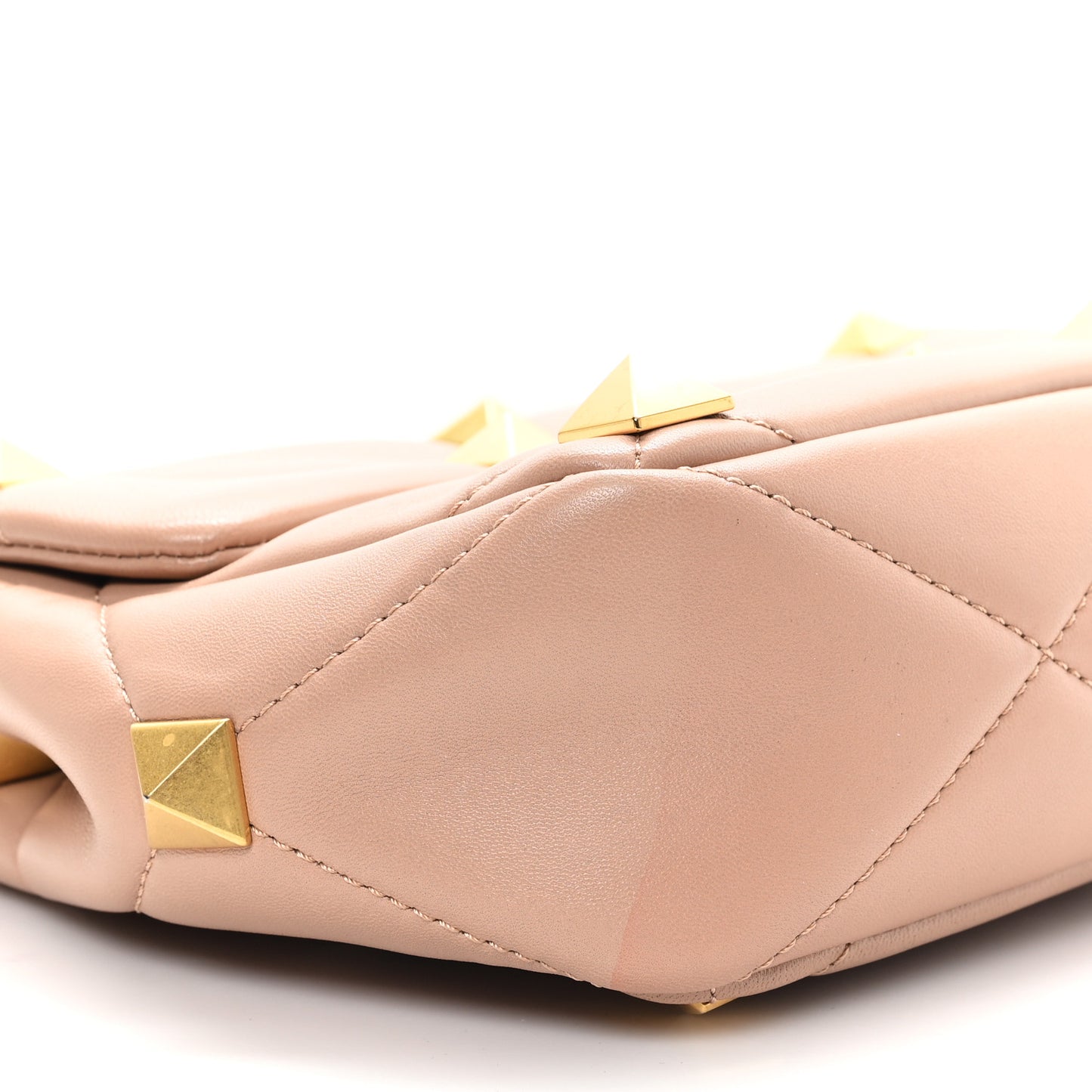 Nappa Large Roman Stud Shoulder Bag Rose Cannelle