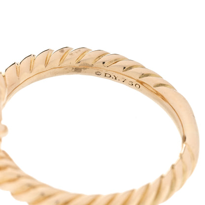 David Yurman 18K Yellow Gold Diamond Citrine 7mm Petite Chatelaine Pave Bezel Ring 47 4.25 4 of 6