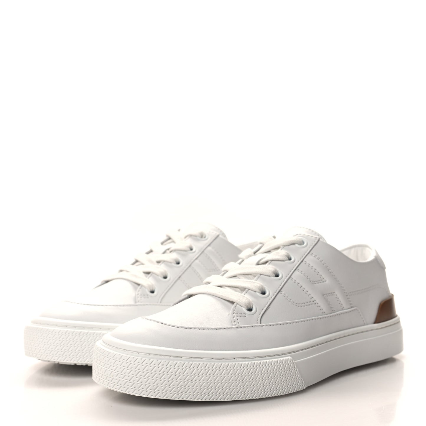 Calfskin Deep Sneakers 37.5 White Naturel