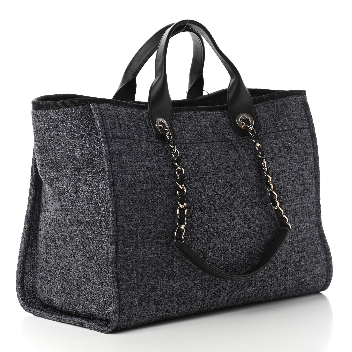 Chanel Lurex Boucle Medium Deauville Tote Black 3 of 9