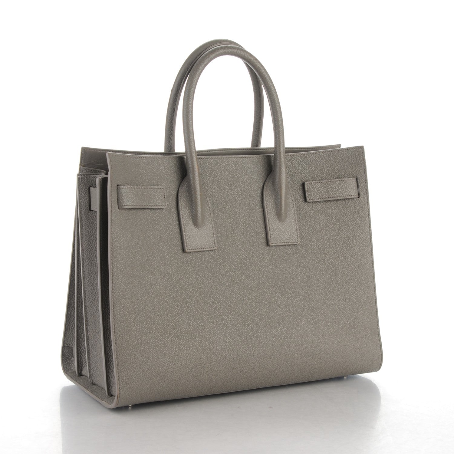 Saint Laurent Grained Calfskin Small Sac De Jour Fog 3 of 13