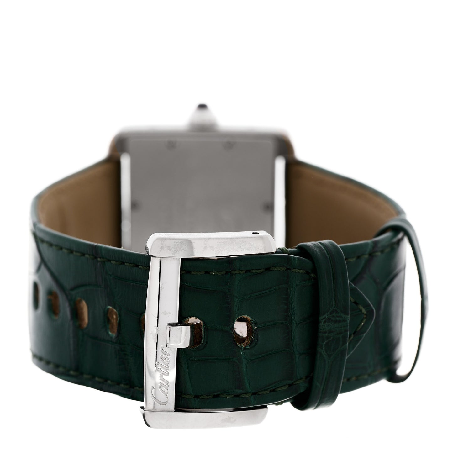Stainless Steel Alligator 38mm Tank Divan Automatic Watch Green