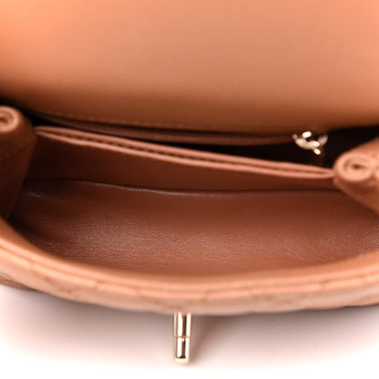 Chanel Caviar Lizard Embossed Quilted Extra Mini Coco Handle Flap Brown 5 of 11