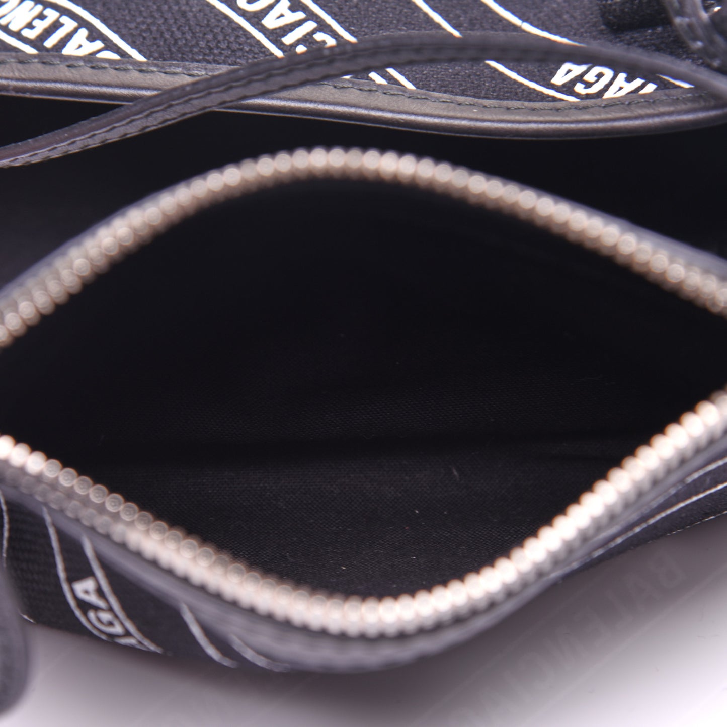 Cotton Canvas Calfskin Logo Print Navy Cabas XS Black White