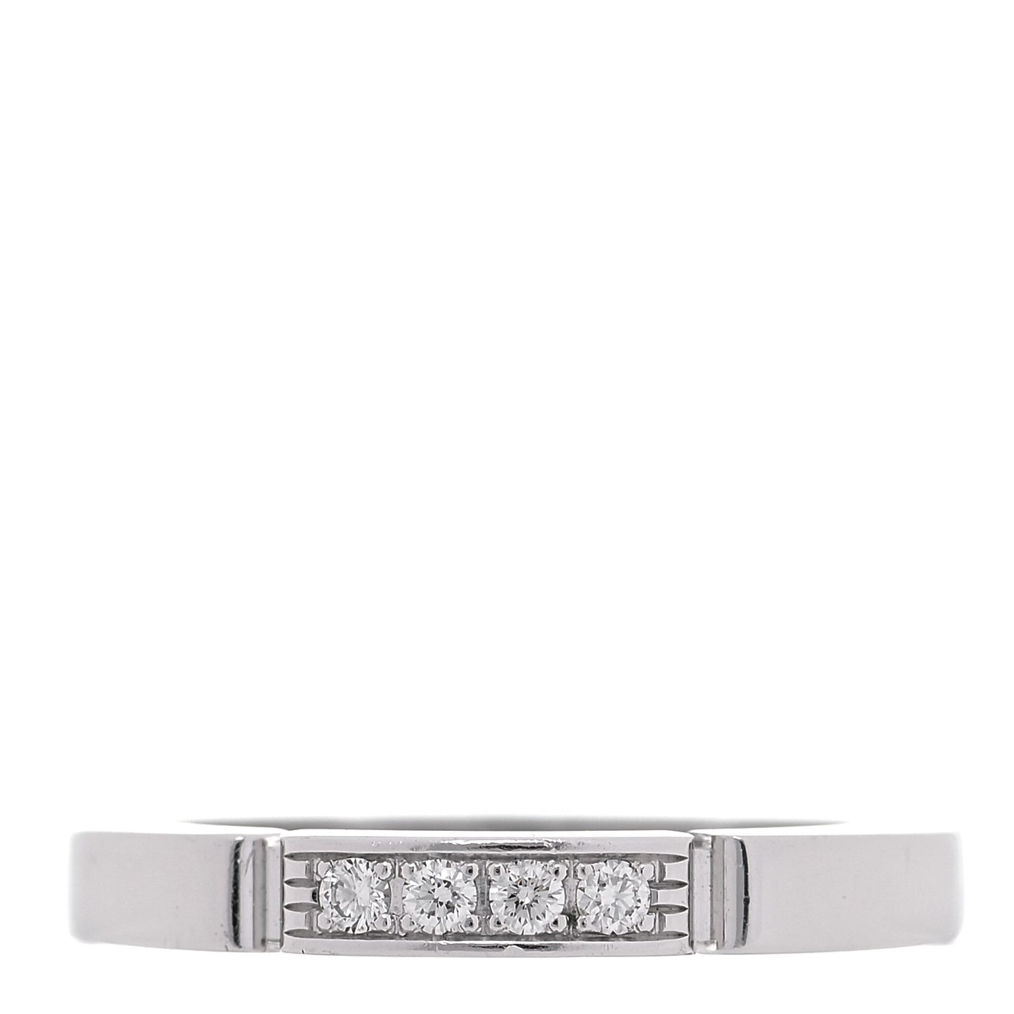 18K White Gold Diamond Maillon Panthere Wedding Band Ring 47 4