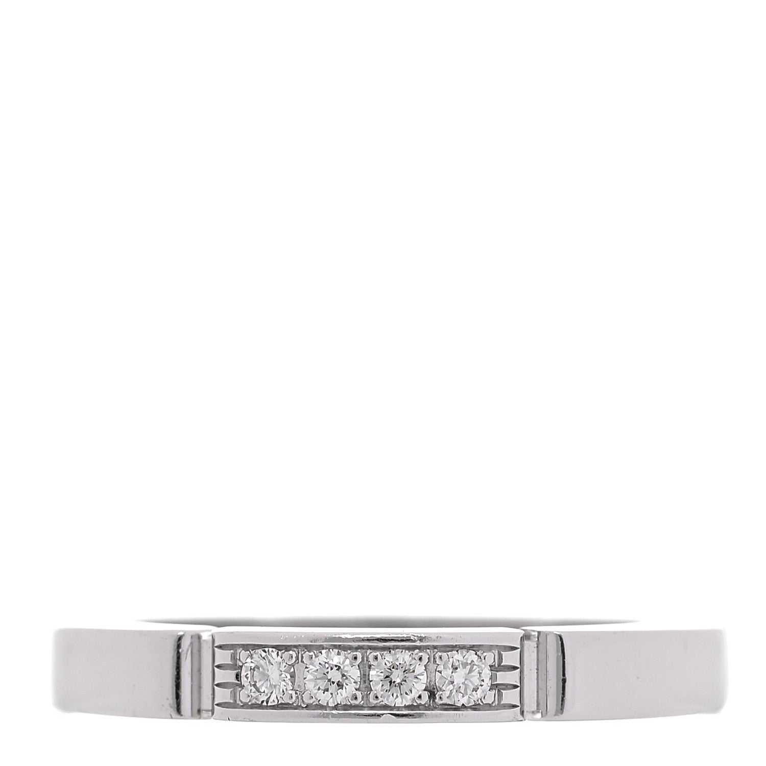 Cartier 18K White Gold Diamond Maillon Panthere Wedding Band Ring 47 4 1 of 6