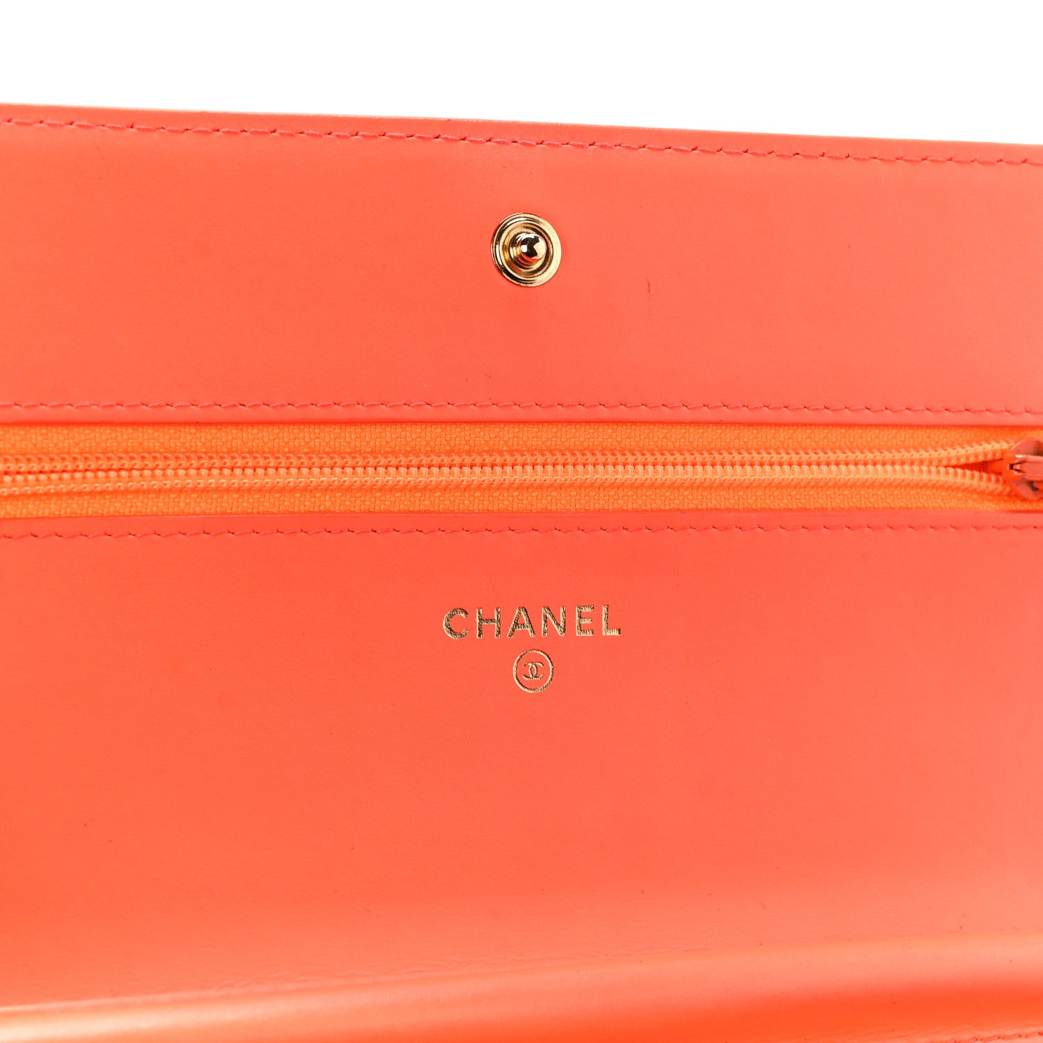 Chanel Patent Calfskin Quilted Boy Wallet On Chain WOC Orange 6 of 11