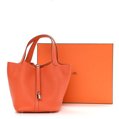 Hermes Taurillon Clemence Picotin Lock 22 MM Feu 13 of 13