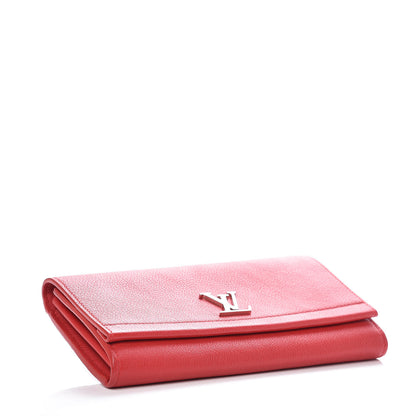 Louis Vuitton Calfskin Lockme II Wallet Rubis 4 of 8