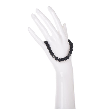 David Yurman Sterling Silver Black Diamond Onyx 8mm Spiritual Beads Bracelet 2 of 4