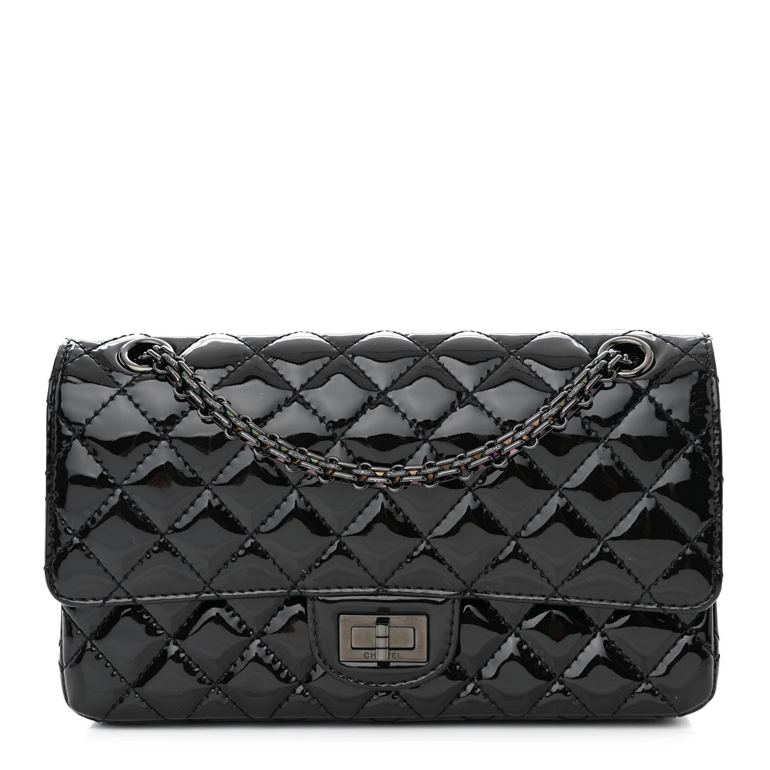 Chanel Patent Calfskin Quilted 2.55 Reissue 225 Flap So Black 1 of 12