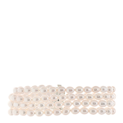 Tiffany Sterling Silver Black Onyx Freshwater Pearl 5-5.5mm Ziegfeld Four Strand Bracelet 2 of 4