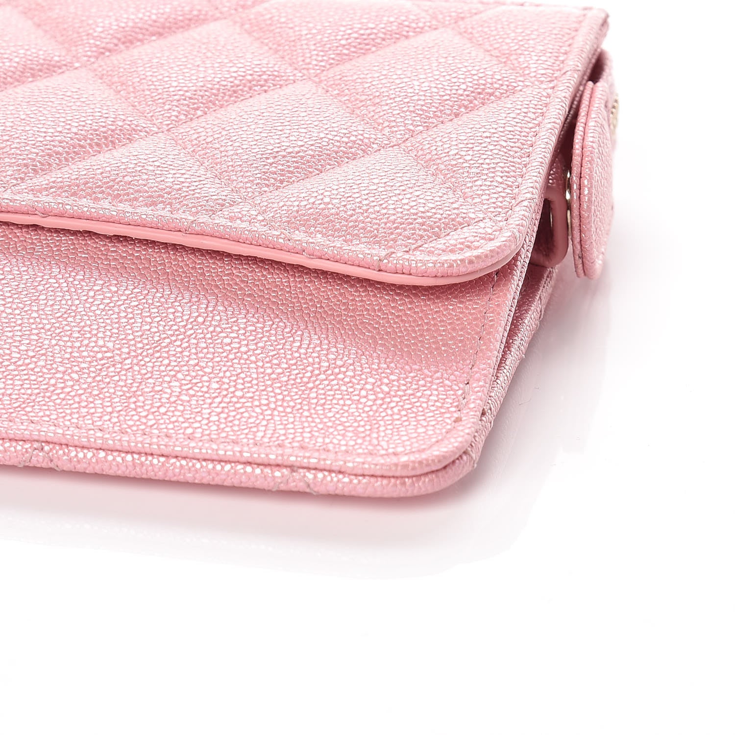 Chanel Iridescent Caviar Quilted Classic Pouch With Handle Rose Pink 9 of 10