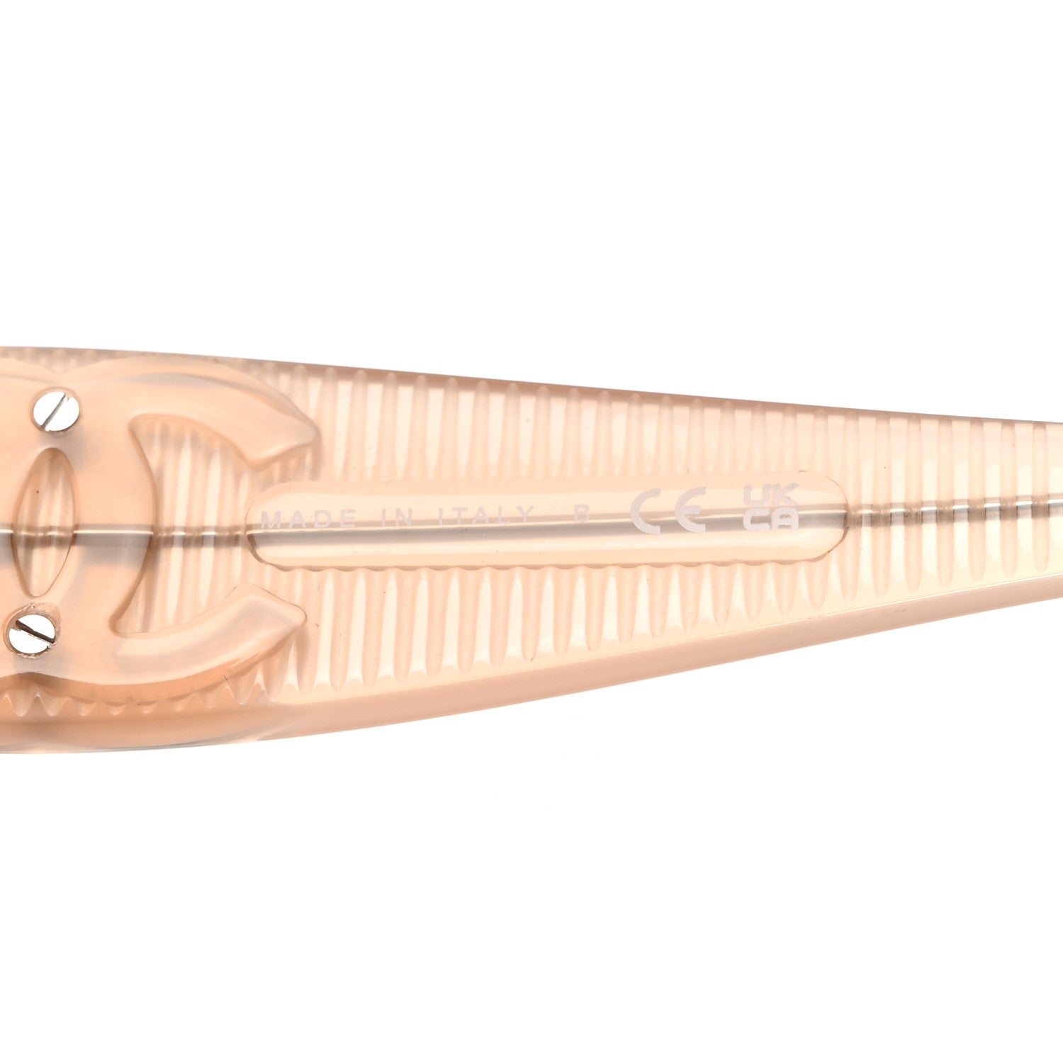 Chanel Transparent Acetate Shield Sunglasses 5495 Light Pink 6 of 7