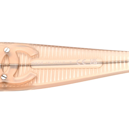 Chanel Transparent Acetate Shield Sunglasses 5495 Light Pink 6 of 7