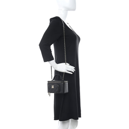 Chanel Caviar Quilted Top Handle Pocket Vanity Case Black 3 of 11