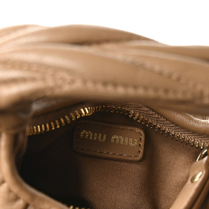 Miu Miu Nappa Matelasse Micro Wander Hobo Caramel 6 of 10