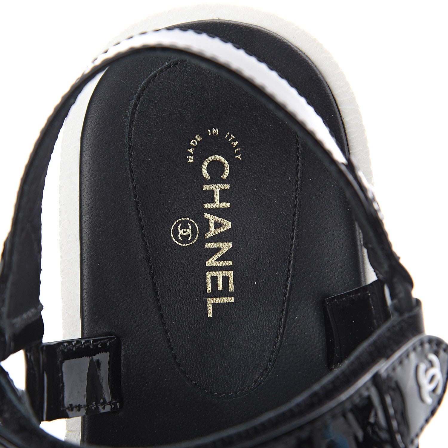 Chanel Patent CC Platform Sandals 38 Black 6 of 8