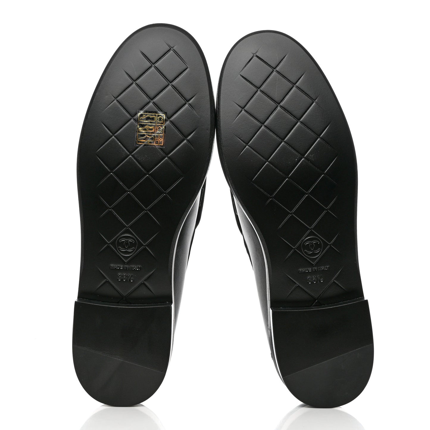 Lambskin Quilted CC Turnlock Loafers 38.5 Black