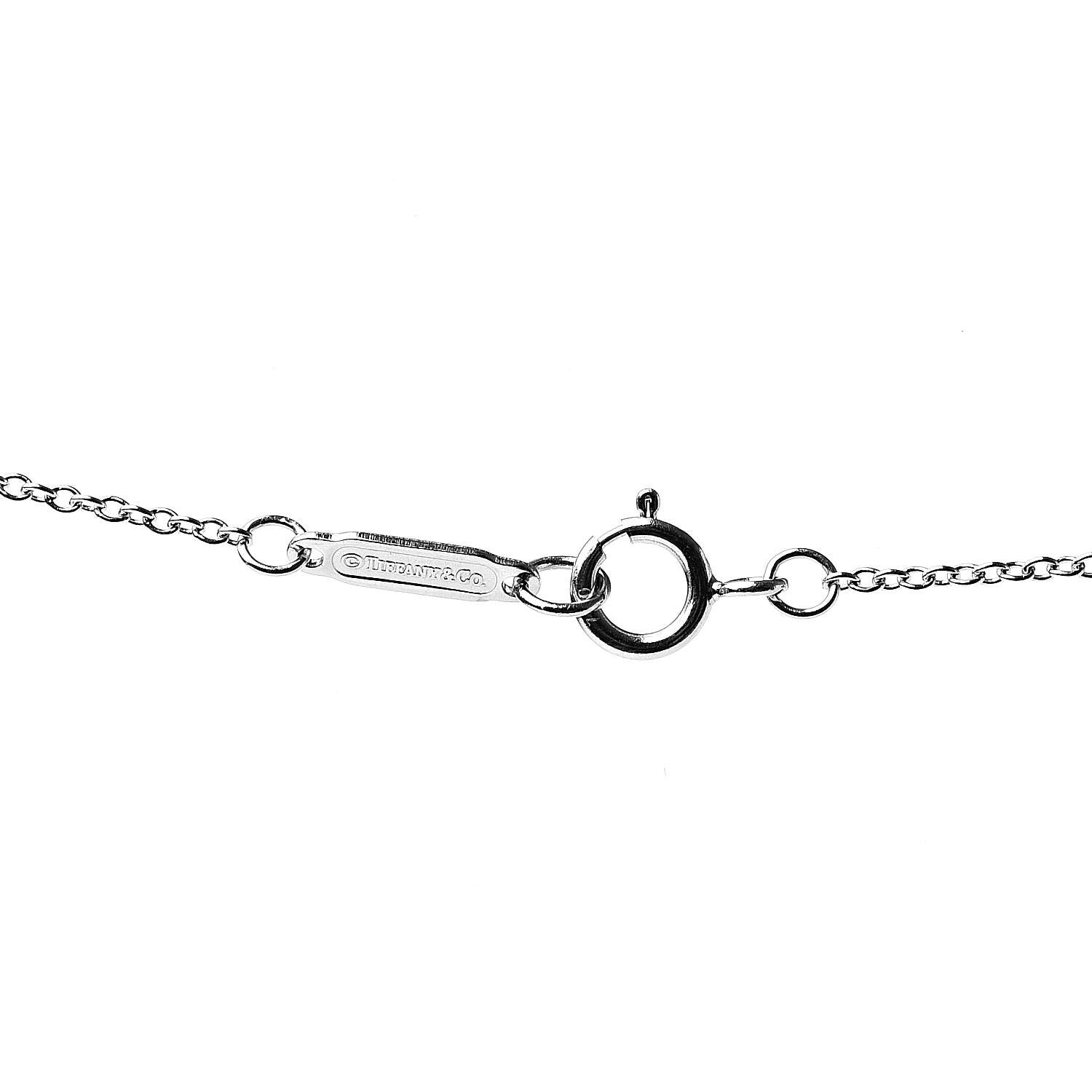 Tiffany 18K White Gold Diamond Metro Peace Pendant Necklace 5 of 6