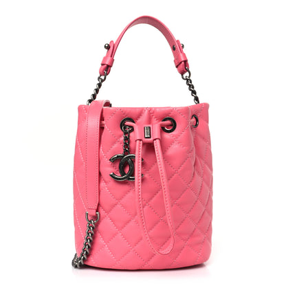 Chanel Lambskin Quilted CC Chain Bucket Bag Pink 1 of 10