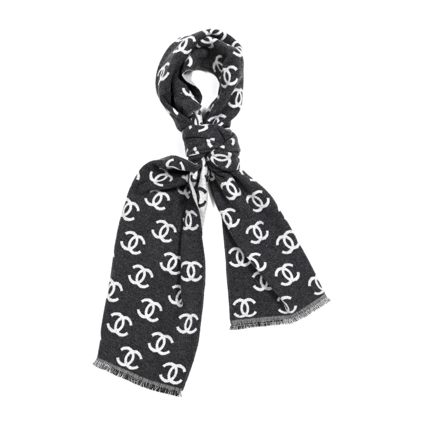 Wool Cashmere CC Scarf Grey