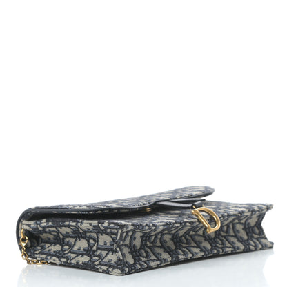 Christian Dior Oblique Saddle Chain Pouch Blue 4 of 10