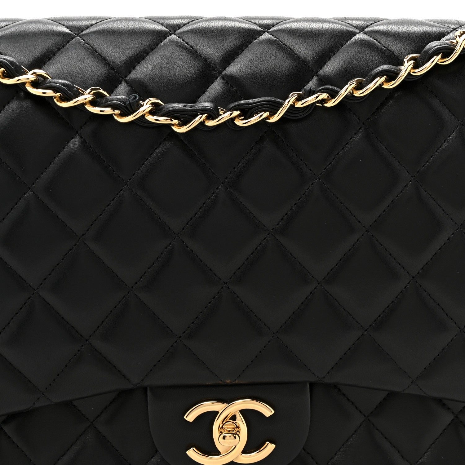 Chanel Lambskin Quilted Maxi Double Flap Black 7 of 12