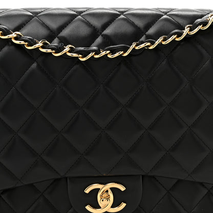 Chanel Lambskin Quilted Maxi Double Flap Black 7 of 12
