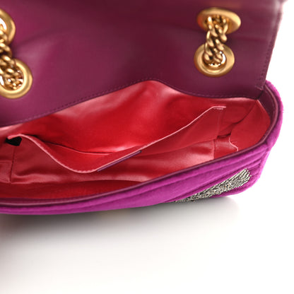 Gucci Velvet Matelasse Embroidered Mini GG Marmont Shoulder Bag Bordeaux 5 of 10