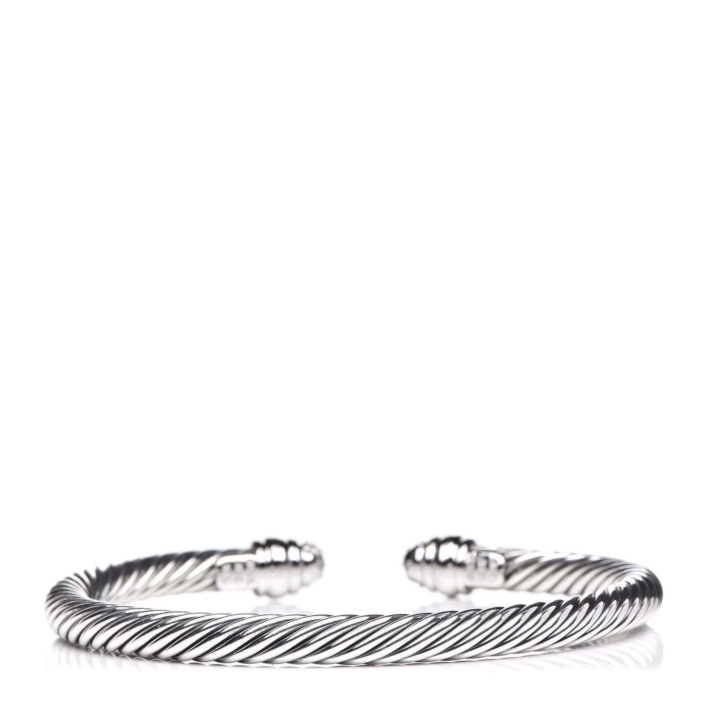 Sterling Silver Pave Diamond 5mm Cable Classics Bracelet