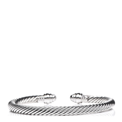 David Yurman Sterling Silver Pave Diamond 5mm Cable Classics Bracelet 3 of 5