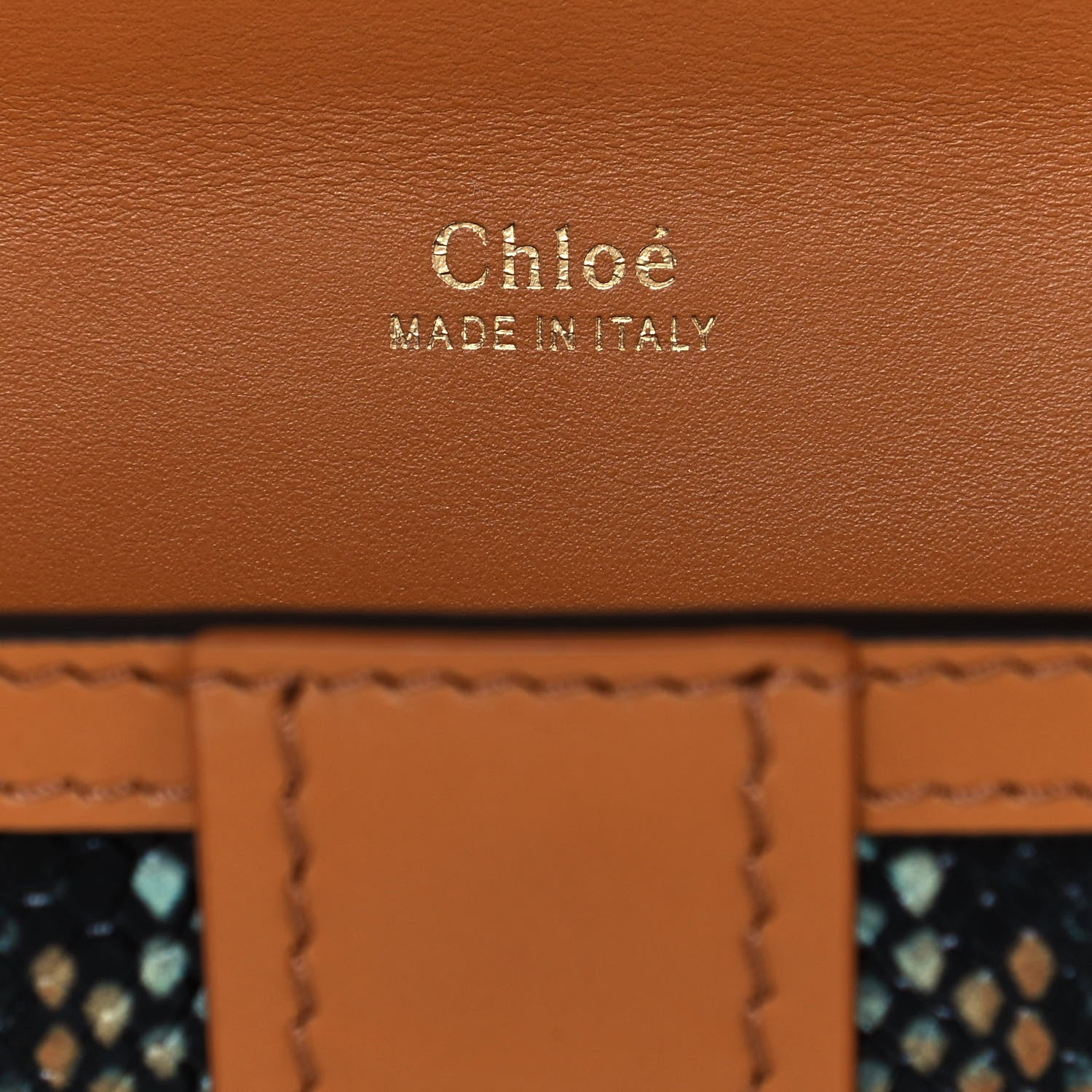 Chloe Python Embossed Shiny Calfskin Mini Aby Chain Shoulder Bag Faded Blue 7 of 13