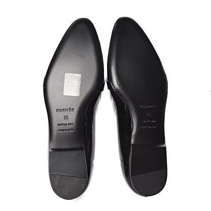 Hermes Patent Pegase Ballerina Flats 35 Black 5 of 9