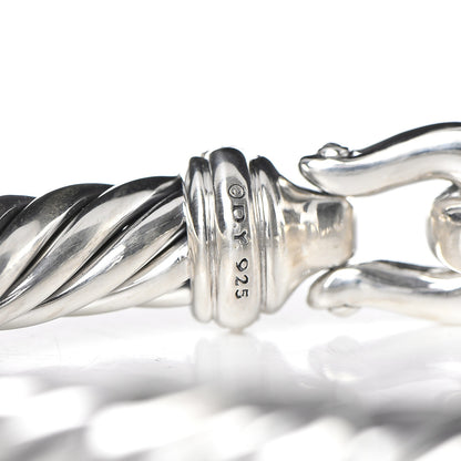 David Yurman Sterling Silver Diamond 8.5mm Cable Buckle Bracelet 3 of 4