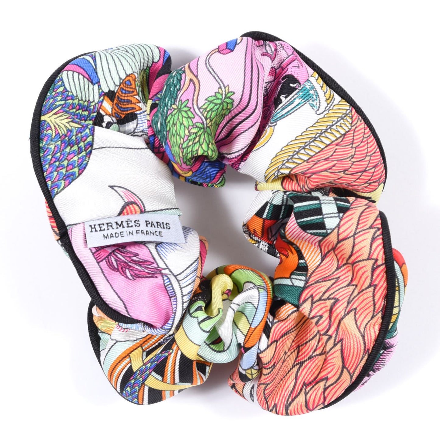 Silk Chouchou Imprimee Claudia Scrunchie Multicolore Black