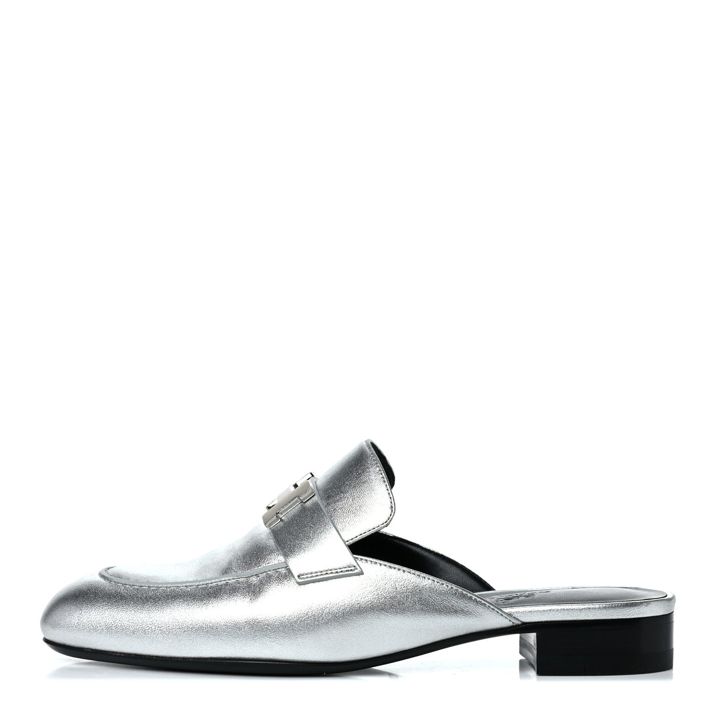 Metallic Nappa Trocadero Mule 37.5 Gris Argento