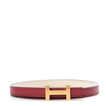 Hermes Epsom Swift 13mm Focus Belt 75 Craie Rouge Grenat 1 of 8