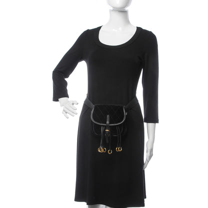 Prada Velluto Impuntu Corsaire Belt Bag Black 2 of 8