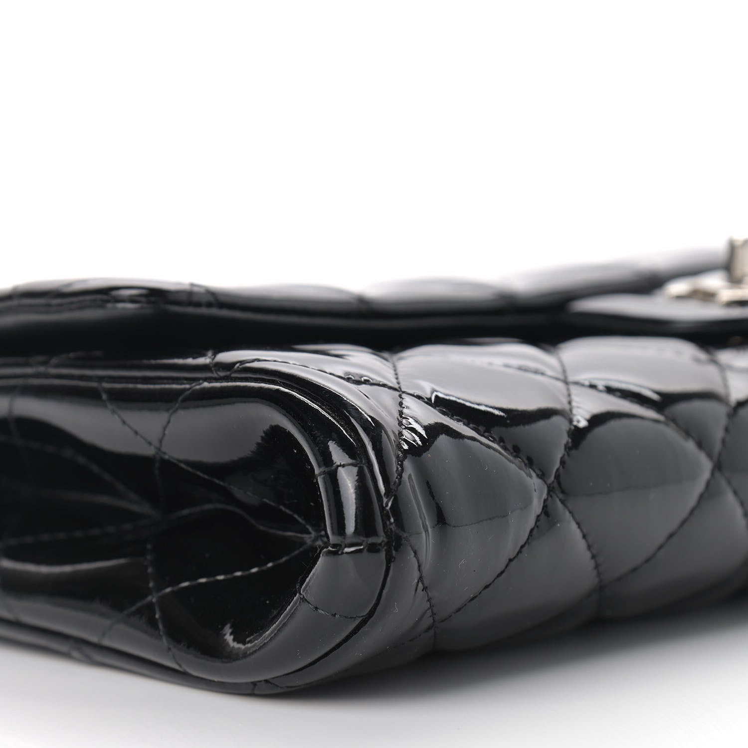 Chanel Patent Quilted Clutch with Chain Flap Black 9 of 9