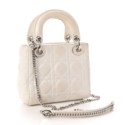 Christian Dior Lambskin Cannage Mini Lady Dior White 3 of 13